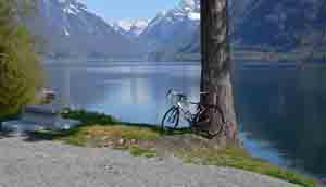 Balestrand mit einem Fahrrad